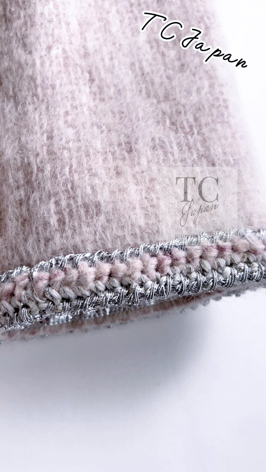 CHANEL 17A Pale Baby Pink Mohair Wool Jacket Coat 36 38 シャネル 軽くてふわふわ 淡い ベビーピンク モヘア ウール ジャケット コート 即発
