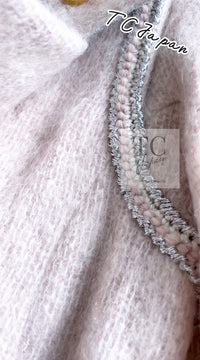 CHANEL 17A Pale Baby Pink Mohair Wool Jacket Coat 36 38 シャネル 軽くてふわふわ 淡い ベビーピンク モヘア ウール ジャケット コート 即発