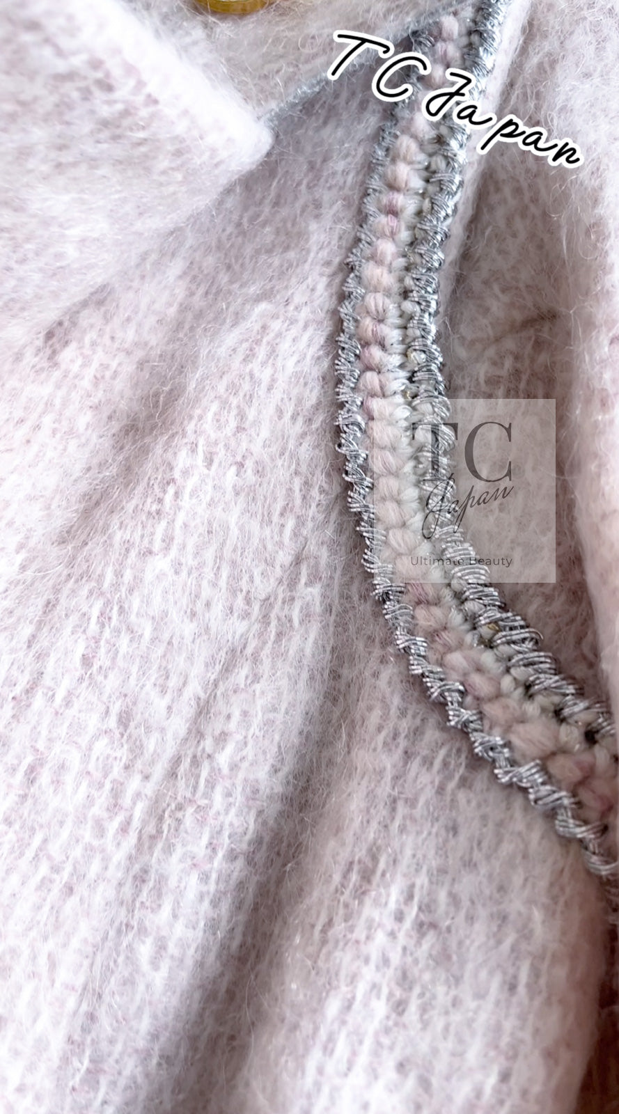 CHANEL 17A Pale Baby Pink Mohair Wool Jacket Coat 36 38 シャネル 軽くてふわふわ 淡い ベビーピンク モヘア ウール ジャケット コート 即発