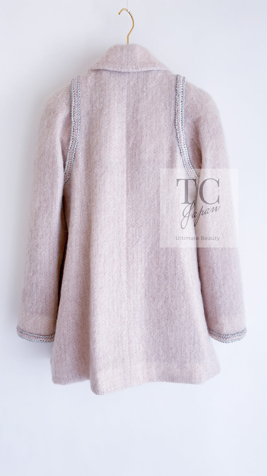 CHANEL 17A Pale Baby Pink Mohair Wool Jacket Coat 36 38 シャネル 軽くてふわふわ 淡い ベビーピンク モヘア ウール ジャケット コート 即発
