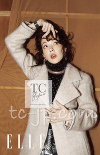 CHANEL 17A Pale Baby Pink Mohair Wool Jacket Coat 36 38 シャネル 軽くてふわふわ 淡い ベビーピンク モヘア ウール ジャケット コート 即発