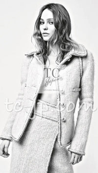 CHANEL 17A Pale Baby Pink Mohair Wool Jacket Coat 36 38 シャネル 軽くてふわふわ 淡い ベビーピンク モヘア ウール ジャケット コート 即発