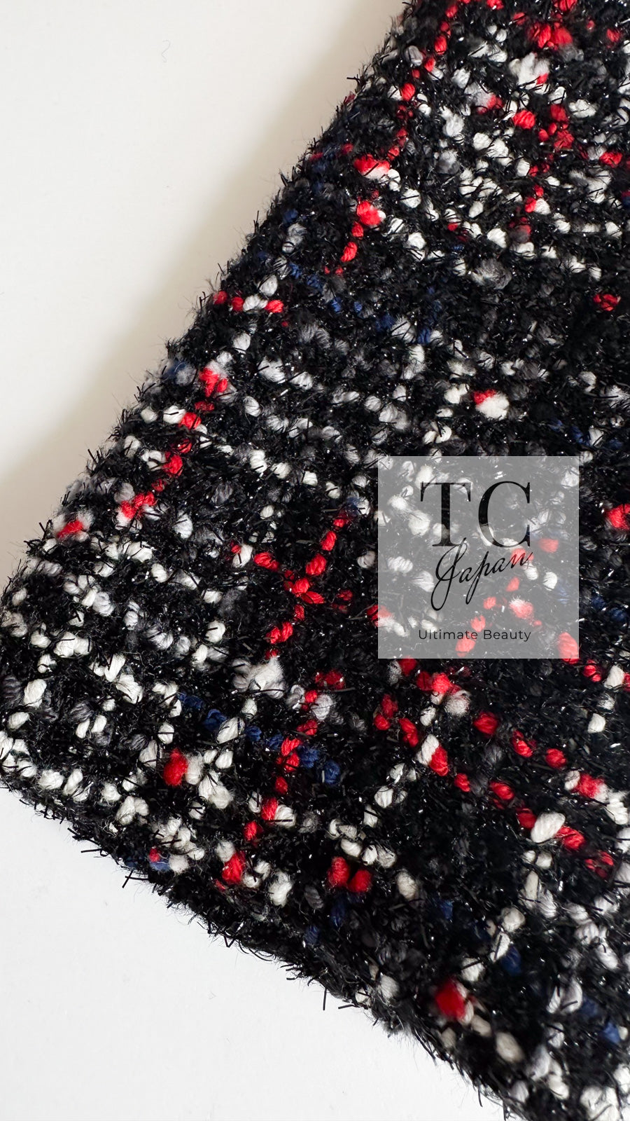 CHANEL 17A Red Black Double Wool Tweed Coat 36 シャネル レッド ブラック ダブル ウール ツイード コート 即発