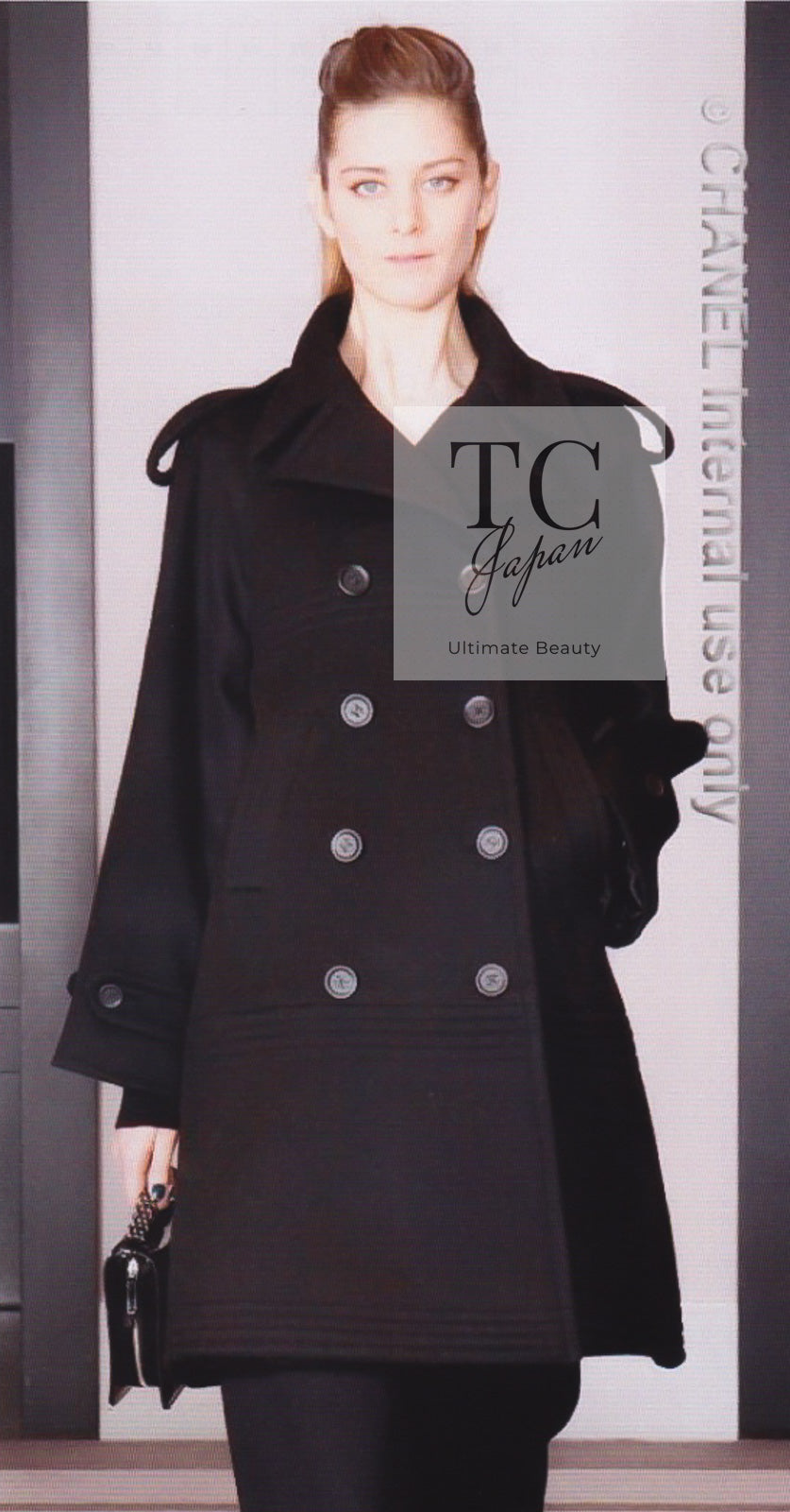 シャネル ブラック ダブル ウール コート CHANEL 12A Black Double  