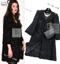 CHANEL 07A Black Tweed Cardigan Coat 38 シャネル ブラック ツイード カーディガン コート 即発