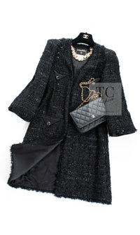 CHANEL 07A Black Tweed Cardigan Coat 38 シャネル ブラック ツイード カーディガン コート 即発