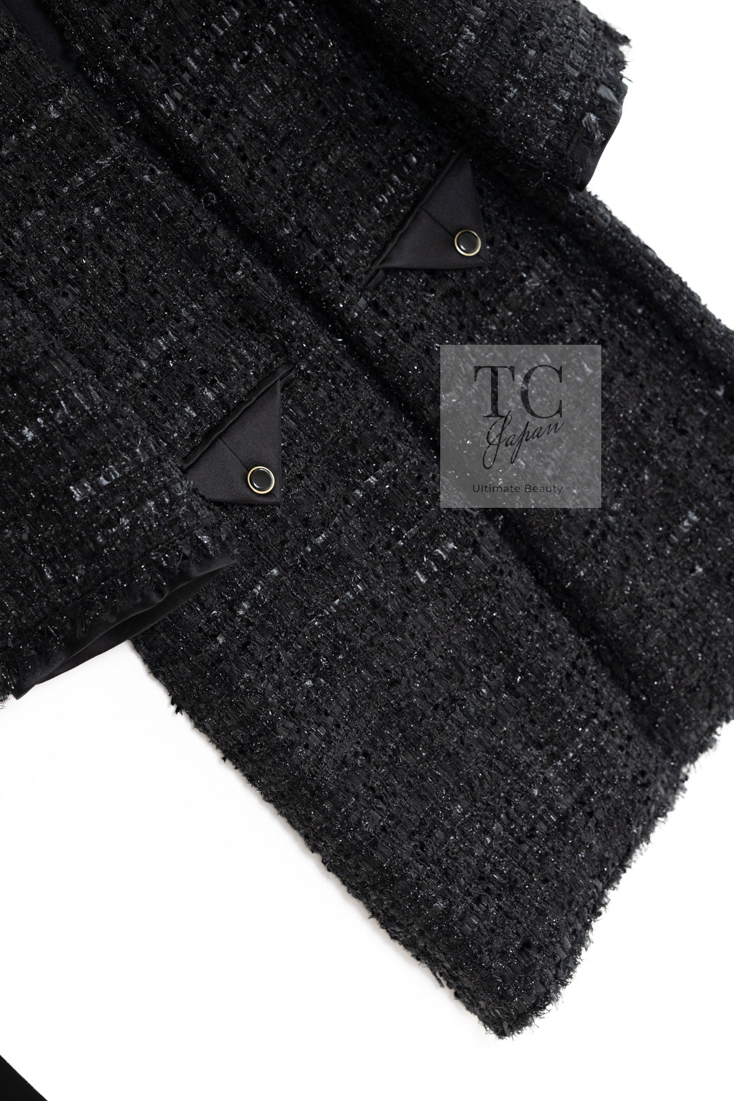 CHANEL 07A Black Tweed Cardigan Coat 38 シャネル ブラック ツイード カーディガン コート 即発