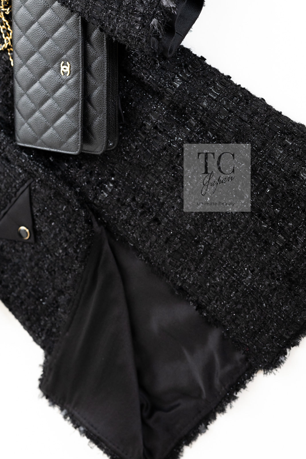 CHANEL 07A Black Tweed Cardigan Coat 38 シャネル ブラック ツイード カーディガン コート 即発