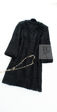 CHANEL 07A Black Tweed Cardigan Coat 38 シャネル ブラック ツイード カーディガン コート 即発