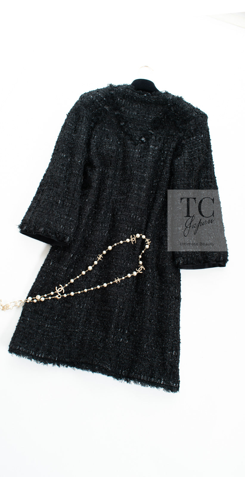 CHANEL 07A Black Tweed Cardigan Coat 38 シャネル ブラック ツイード カーディガン コート 即発