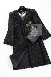 CHANEL 07A Black Tweed Cardigan Coat 38 シャネル ブラック ツイード カーディガン コート 即発