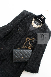 CHANEL 07A Black Tweed Cardigan Coat 38 シャネル ブラック ツイード カーディガン コート 即発