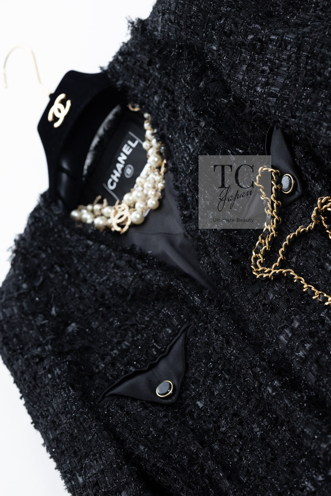 CHANEL 07A Black Tweed Cardigan Coat 38 シャネル ブラック ツイード カーディガン コート 即発
