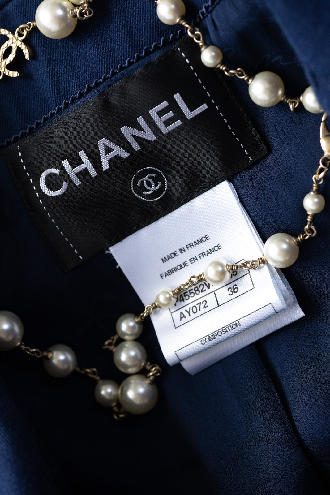 CHANEL 13S Laura Bailey Navy Cotton Trench Coat 36 38 シャネル ネイビー コットン ギャバジン トレンチ コート 即発