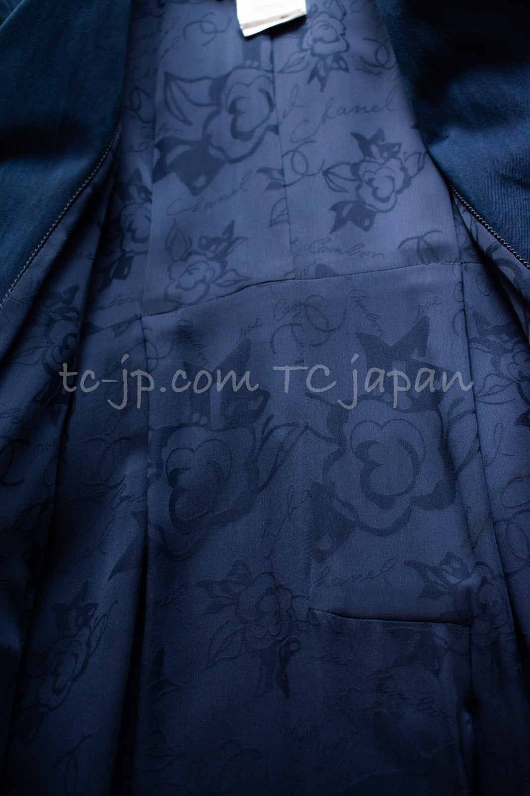 CHANEL 13S Laura Bailey Navy Cotton Trench Coat 36 38 シャネル ネイビー コットン ギャバジン トレンチ コート 即発