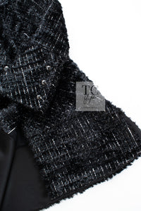 CHANEL 13A Black Metallic Tweed Coat 42 シャネル ブラック メタリック ツイード コート 即発