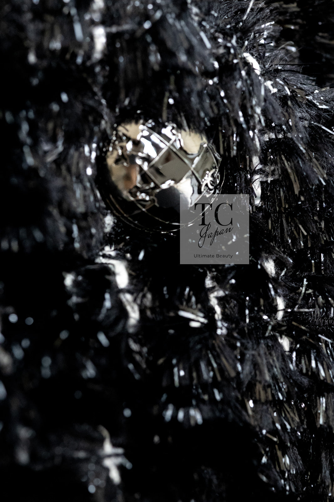 CHANEL 13A Black Metallic Tweed Coat 42 シャネル ブラック メタリック ツイード コート 即発