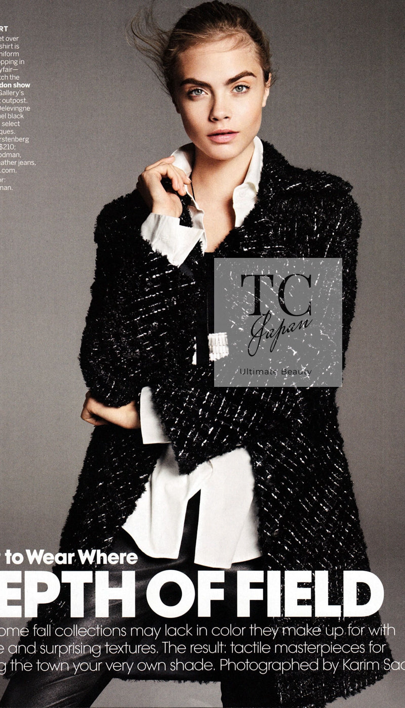 CHANEL 13A Black Metallic Tweed Coat 42 シャネル ブラック メタリック ツイード コート 即発