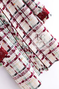 CHANEL 04S Ivory Red Mix Tweed Coat 36 シャネル アイボリー レッド ミックス ツイード コート 即発