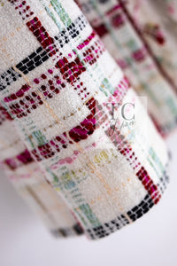 CHANEL 04S Ivory Red Mix Tweed Coat 36 シャネル アイボリー レッド ミックス ツイード コート 即発