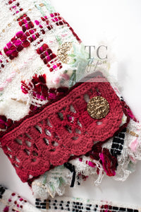 CHANEL 04S Ivory Red Mix Tweed Coat 36 シャネル アイボリー レッド ミックス ツイード コート 即発
