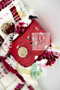 CHANEL 04S Ivory Red Mix Tweed Coat 36 シャネル アイボリー レッド ミックス ツイード コート 即発