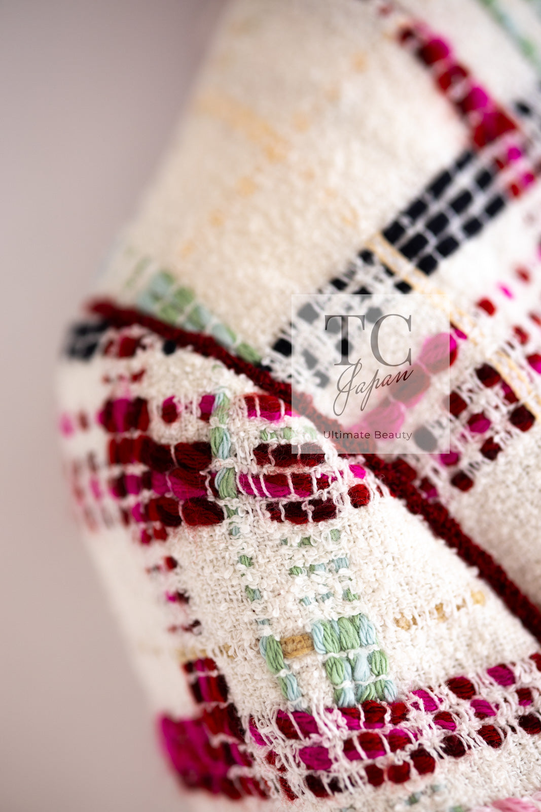 CHANEL 04S Ivory Red Mix Tweed Coat 36 シャネル アイボリー レッド ミックス ツイード コート 即発