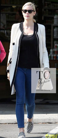 CHANEL 00A Ivory Black Trim Tweed Dress Coat with Belt 34 シャネル アイボリー ブラック トリム ベルト付 ワンピース コート 即発