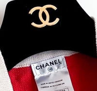 CHANEL 10S Red Pearl Trimming Cashmere 100% Knit Cardigan 38 40 シャネル レッド 豪華 パールトリミング カシミア100% ニット カーディガン 即発