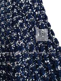 CHANEL 12S Navy Black Chain Cotton Knit Cardigan 36 シャネル ネイビー ブラック チェーン コットン ニット カーディガン 即発