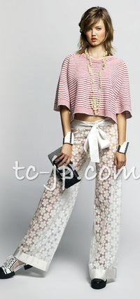 CHANEL 15S Red White Stripe Knit Cardigan 36 38 シャネル レッド ホワイト ストライプ ニット カーディガン 即発