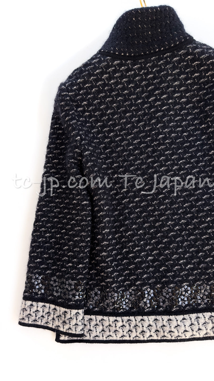 CHANEL 10A Dark Navy Mohair Silk Cashmere Zipper Cardigan 34 38 シャネル ダークネイビー モヘア シルク カシミア ジッパー カーディガン 即発
