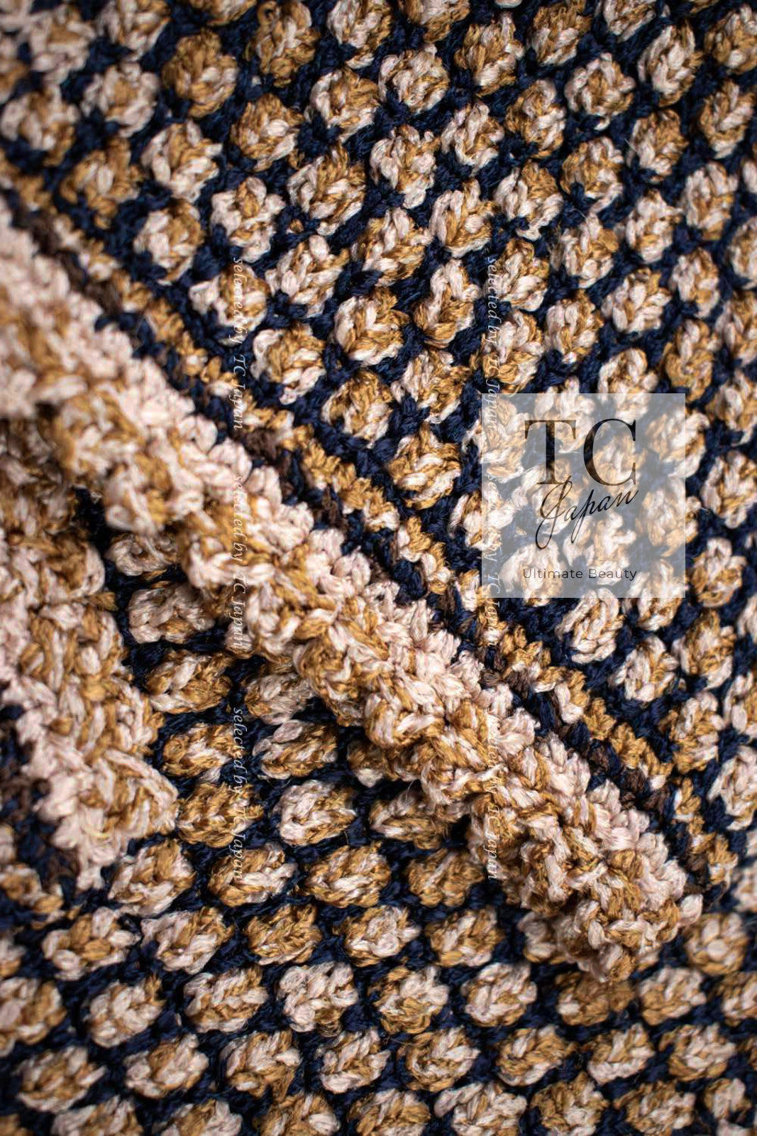 CHANEL 11S Champagne Gold Navy Knit Cardigan 34 シャネル シャンパンゴールド ネイビー 女優の ニット カーディガン 即発