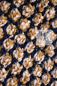 CHANEL 11S Champagne Gold Navy Knit Cardigan 34 シャネル シャンパンゴールド ネイビー 女優の ニット カーディガン 即発