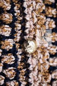 CHANEL 11S Champagne Gold Beige Knit Skirt Cardigan 34 36 38 シャネル シャンパンゴールド ベージュ 女優の ニット スカート カーディガン 即発