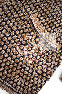 CHANEL 11S Champagne Gold Beige Knit Skirt Cardigan 34 36 38 シャネル シャンパンゴールド ベージュ 女優の ニット スカート カーディガン 即発