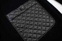 CHANEL 12A Black Wool Cashmere Lambskin Pocket Dress 36 シャネル ブラック ウール カシミア ラムスキン レザー マトラッセ ポケット ワンピース 即発