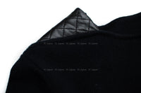 CHANEL 12A Black Wool Cashmere Lambskin Pocket Dress 36 シャネル ブラック ウール カシミア ラムスキン レザー マトラッセ ポケット ワンピース 即発