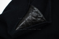 CHANEL 12A Black Wool Cashmere Lambskin Pocket Dress 36 シャネル ブラック ウール カシミア ラムスキン レザー マトラッセ ポケット ワンピース 即発