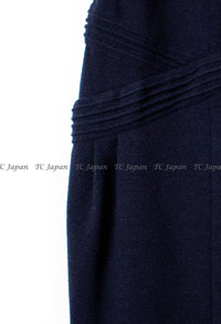 CHANEL 12A Dark Navy Gripoix Wool Dress Jessica Biel 36 シャネル ダークネイビー グリポワ装飾 ウール ワンピース 即発