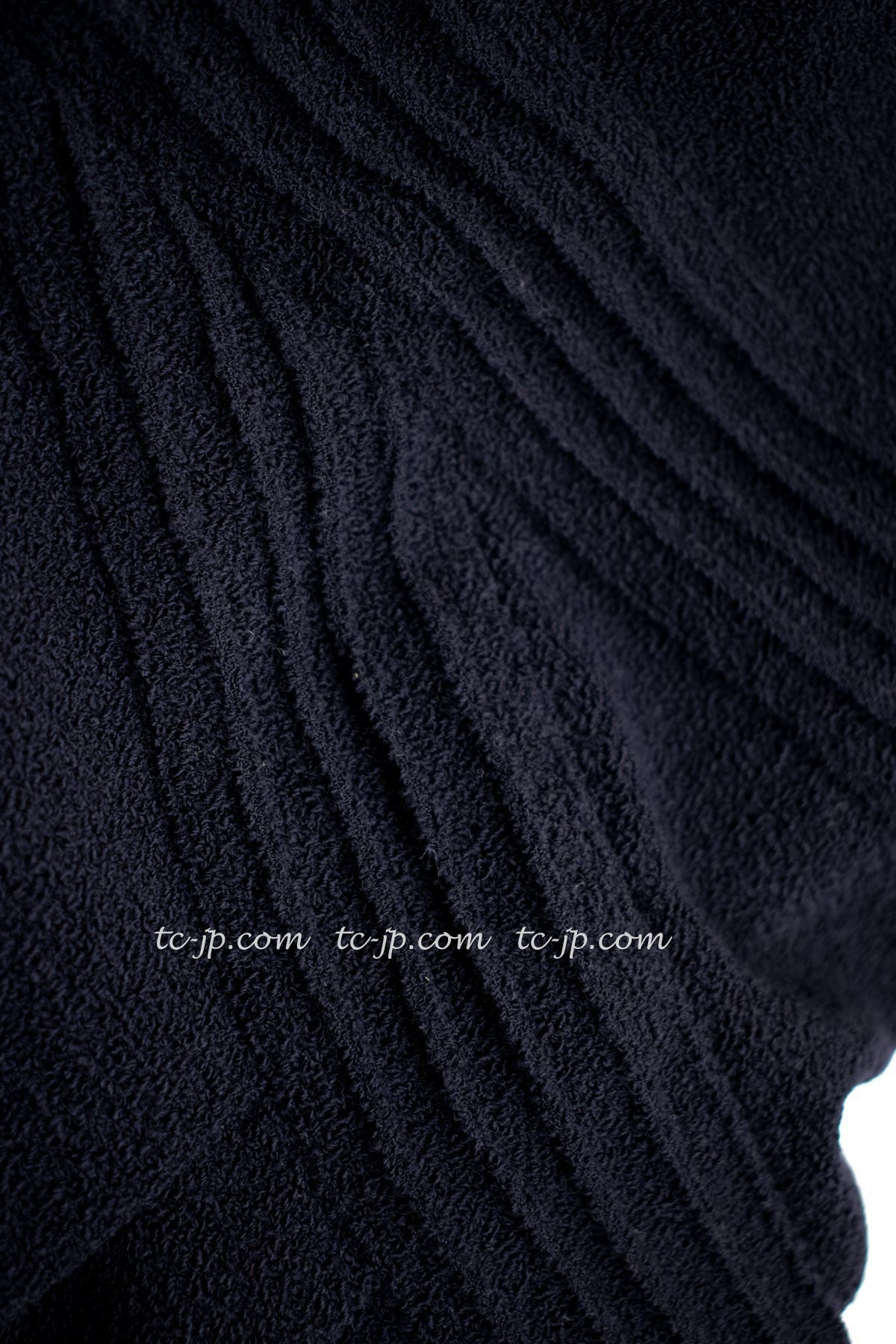 CHANEL 12A Dark Navy Gripoix Wool Dress Jessica Biel 36 シャネル ダークネイビー グリポワ装飾 ウール ワンピース 即発
