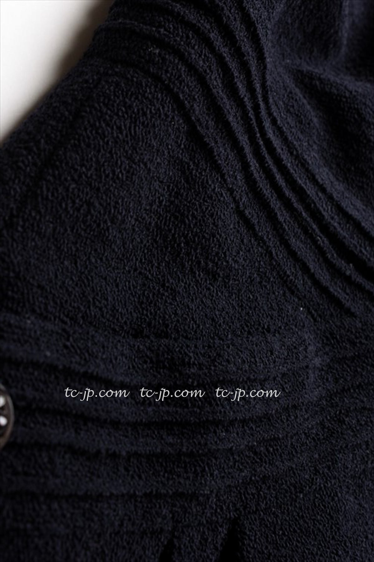CHANEL 12A Dark Navy Gripoix Wool Dress Jessica Biel 36 シャネル ダークネイビー グリポワ装飾 ウール ワンピース 即発
