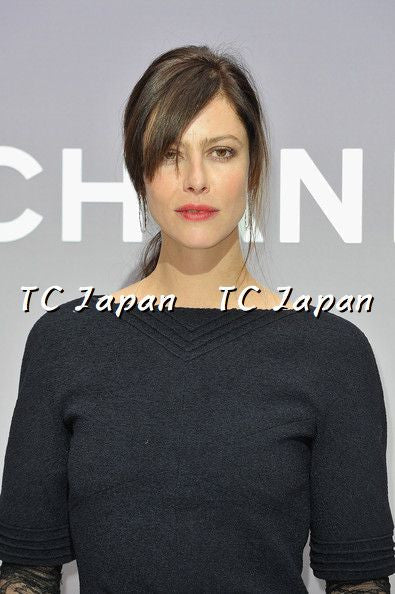 CHANEL 12A Dark Navy Gripoix Wool Dress Jessica Biel 36 シャネル ダークネイビー グリポワ装飾 ウール ワンピース 即発