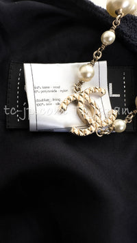 CHANEL 12A Dark Navy Gripoix Wool Dress Jessica Biel 36 シャネル ダークネイビー グリポワ装飾 ウール ワンピース 即発