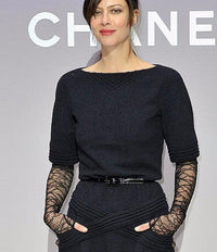 CHANEL 12A Dark Navy Gripoix Wool Dress Jessica Biel 36 シャネル ダークネイビー グリポワ装飾 ウール ワンピース 即発