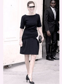 CHANEL 12A Dark Navy Gripoix Wool Dress Jessica Biel 36 シャネル ダークネイビー グリポワ装飾 ウール ワンピース 即発