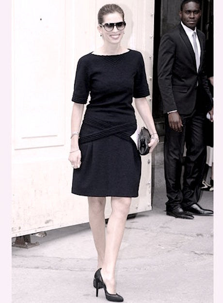 CHANEL 12A Dark Navy Gripoix Wool Dress Jessica Biel 36 シャネル ダークネイビー グリポワ装飾 ウール ワンピース 即発