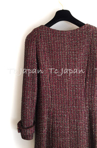 CHANEL 12PF Burgundy Wine Gripox Buttons Dress 36 シャネル バーガンディー・ワインレッド ・グリポワ宝石ボタン・ワンピース 即発