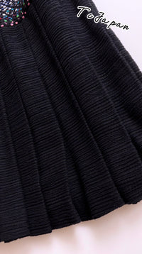 CHANEL 17PS Black Navy Multicolor Cotton Dress 34 シャネル ブラック ネイビー マルチカラー コットン ワンピース キャサリン妃 即発