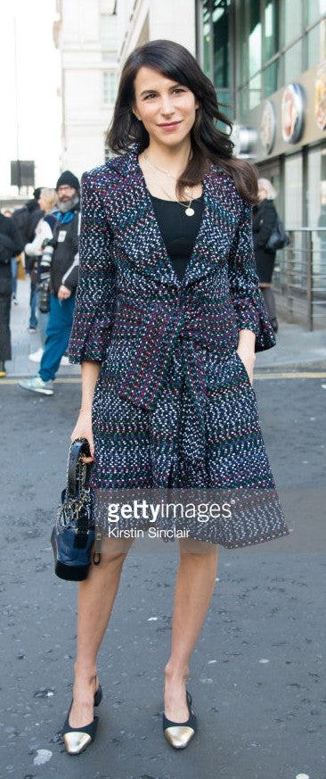 CHANEL 17PS Black Navy Multicolor Cotton Dress 34 シャネル ブラック ネイビー マルチカラー コットン ワンピース キャサリン妃 即発